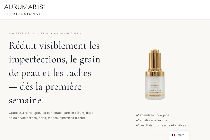 Capture du site Smart Serum